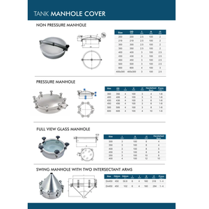 Tapa de registro de acero inoxidable SS para tanques de presión y almacenamiento - Product Image 6
