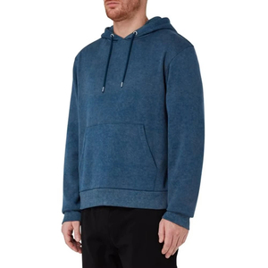 Sudadera con Capucha Azul para Hombre, Corte Regular, Color Sólido, Algodón French Terry, Estilo Casual para Otoño, Diseño con Bolsillos - Product Image 2