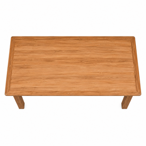 Mesa de Comedor Rectangular Moderna y Minimalista de Madera de Teca Sólida con Tapa con Bisel Invertido, Construcción Duradera, Impermeable y Ecológica - Product Image 4