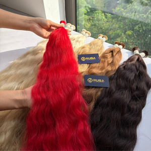 Extensions de cheveux vietnamiennes en gros, texture et longueur personnalisées, 10 pouces - 34 pouces, couleur rouge clair - Product Image 1