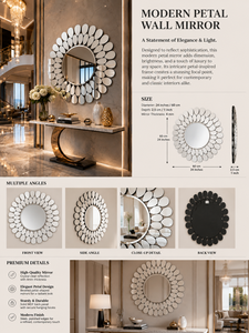 Miroir mural rond en forme de goutte d'eau, design galet, miroir décoratif pour salle de bain, chambre à coucher, salon, moderne et élégant, à fixer au mur, 24 pouces - Product Image 4