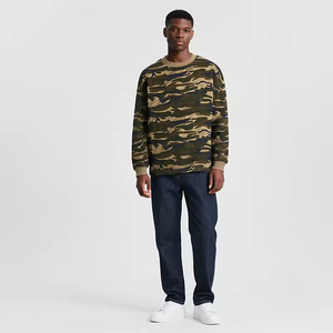 T-shirts à manches longues camouflage unisexe sur mesure, bicolores, coupe oversize, streetwear en coton - Product Image 2