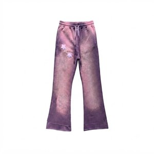 Ensemble de survêtement à capuche tie-dye violet pour homme, manches longues, imprimé étoiles dégradé, joggers décontractés avec poches latérales, tenue d'automne - Product Image 6
