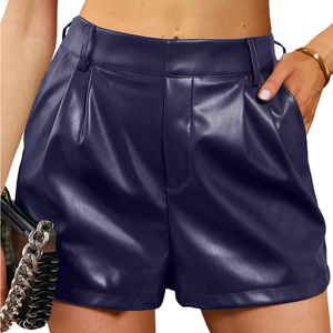 Wholesale Women <b>Leather</b> <b>Shorts</b> Fall Winter Fashion Clothing High Waist <b>Leather</b> <b>Shorts</b> for Customized Design Women - Product Image 1