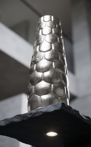 Vase décoratif moderne en métal argenté texturé, pour bibliothèque, bureau, décoration de table, vente en gros - Product Image 5