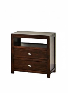 Wood Cascara <b>Trunk</b> Style Nightstand in <b>Coffee</b> Color for Bedroom and Living Room Furniture by P.D.T Modern Vietnamese Pine - Product Image 5
