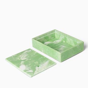 Hot selling black marble resin storage box with lid decorative organizer box multipurpose storage <b>container</b> luxury modern home - Product Image 6