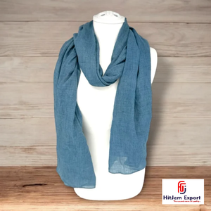 Custom Plain Lightweight <b>Scarf</b> Textile Cotton Viscose Polyester Fabric OEM ODM Bulk Export Europe Israel Islands - Product Image 5