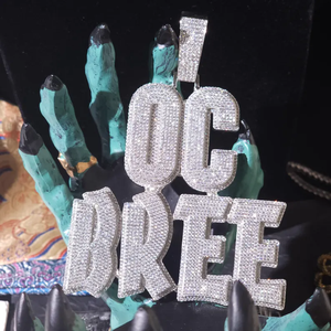 Luxury Moissanite OC DREE Pendant Necklace Iced Out Letter <b>Charm</b> Cuban Chain Hip Hop Jewelry Statement Piece Bold - Product Image 2