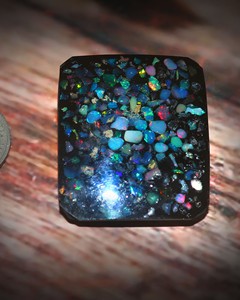 Ópalo Doblete Cabujón Baguette Suelto – Piedra de Ópalo Rectangular de Fondo Plano para Fabricación de Joyas - Product Image 3