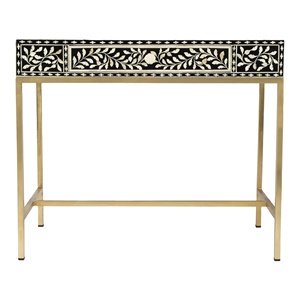 Table console en os incrusté, design traditionnel, faite à la main, écologique, taille et couleur personnalisables pour chambre, appartement, salon - Product Image 1