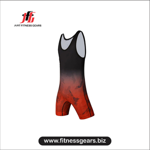 Just Fitness Gears Singlet de lutte unisexe, impression par sublimation, dégradé rouge, respirant, anti-transpiration, spandex coton 220g, adulte - Product Image 2