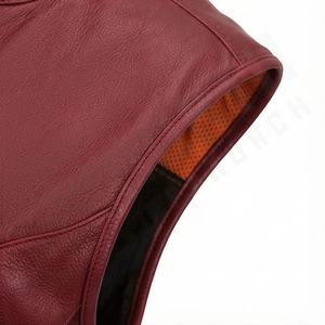 Chalecos de cuero para hombre NAI-5084B, chaleco de moda estilo motociclista, ropa de protección para motociclistas, color personalizado. - Product Image 6