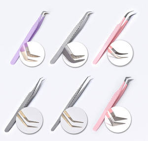 Pince à cils personnalisée avec logo, en acier inoxydable arc-en-ciel, à pointe incurvée de précision, outils d'extension de fibres - Product Image 4