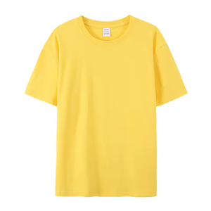 เสื้อยืดคอตตอน 100% สกรีนโลโก้แบรนด์ของคุณเองแบบขายส่ง เสื้อยืดผู้ชายเรียบง่าย เสื้อยืดผู้ชายแขนสั้น คอกลม - Product Image 3