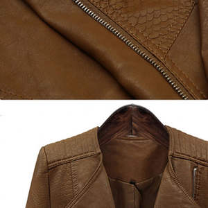 Chaqueta de Motociclista de Cuero PU de Alta Calidad Personalizada OEM para Mujer, Chaqueta Casual de Cuero Sintético con Forro de Lino y Cierre de Cremallera - Product Image 2