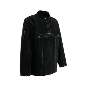 Veste de sécurité réfléchissante en cuir de vachette fendu, résistante aux flammes, pour la lutte contre les incendies, avec tablier à dos ouvert et manches cape pour le soudage - Product Image 4