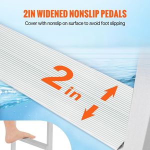 Scaletta Pieghevole a 3 Gradini in Lega di Alluminio con Capacità di Carico di 160 kg, 2 Gradini Larghi e Tappetino Antiscivolo in Gomma per Barche Pontone e Piscine - Product Image 5