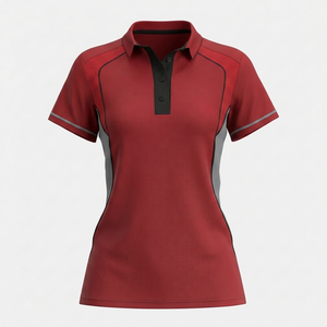 Camiseta Polo de Punto para Mujer, Estilo Urbano, Casual, de Manga Corta, Color Sólido, Servicio OEM, Alta Calidad, MOQ Bajo - Product Image 4