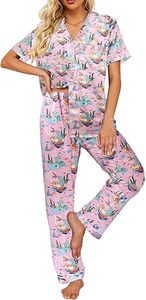 <b>Silk</b> Satin Pajamas <b>Set</b> Women Short Sleeve Sleepwear Soft Button Down Loungewear <b>Pjs</b> <b>Set</b> - Product Image 4