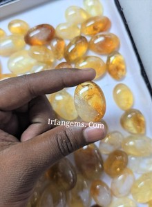 พลอยซิทรินคุณภาพสูงจากธรรมชาติ 100% ราคาขายส่ง พลอยซิทรินแบบคาโบชองทำมือ สำหรับทำเครื่องประดับพลอยซิทริน - Product Image 3
