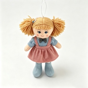 customized Mini rag <b>doll</b> ornament,blonde pigtail cloth <b>doll</b>,plush girl <b>doll</b> charm, fabric stuffed <b>doll</b>,small hanging plush <b>doll</b> - Product Image 2
