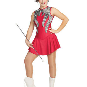 Robe de majorette au design moderne, en spandex/polyester, matière légère, haute qualité, personnalisable pour les spectacles sur scène et la danse - Product Image 2