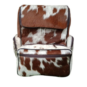 Mochila de cuero de vaca con estampado animal, 15 pulgadas, múltiples bolsillos, mochila unisex con respaldo suave - Product Image 3