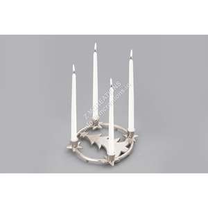 Support de bougie en métal style couronne de sapin de Noël, décoration de table, fait main, résistant à la chaleur, écologique, en aluminium, décoration de Noël - Product Image 1