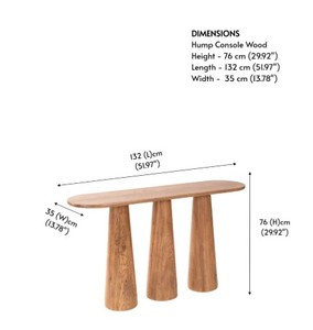 Table console moderne en bois de pin massif pour salon, hôtel, salle à manger, avec pieds arrondis - Product Image 6