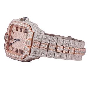 Reloj de hombre con esfera cuadrada de diamantes de alta calidad, moderno y a la moda, con diamantes y visualización de fecha para hombre - Product Image 4