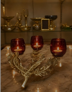 Portavelas de cristal decorativo con diseño de elefante esculpido y hoja de plátano, para decoración de mesa. - Product Image 6