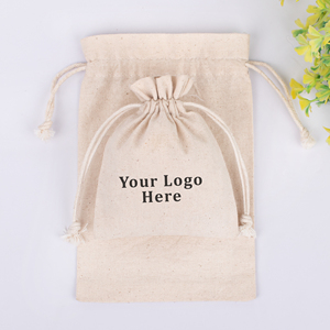 Custom Logo Cotton <b>Drawstring</b> Pouch <b>Bag</b> <b>Small</b> Recyclable Gift Packaging Accessory For Jewelry Organizer - Product Image 5