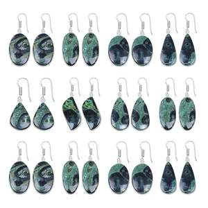 Pendientes de Jaspe Galaxia Estrella Natural, Modernos y Lindos, Plateados, Joyería Hecha a Mano al por Mayor, Regalo para Mujeres y Niñas, para Fiestas - Product Image 1