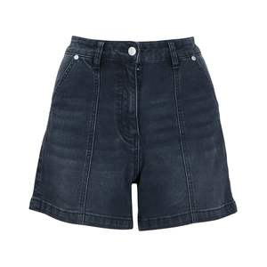 Shorts de Mezclilla Índigo Oscuro Vintage, Cintura Alta, Dobladillo sin Rematar, Corte Ajustado para Mujer, Moda de Verano - Product Image 6