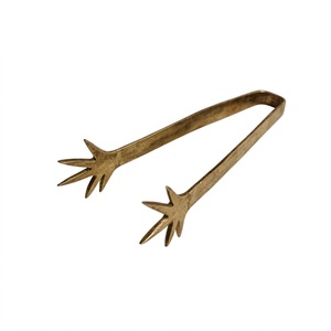 Contemporary Use Brass Finish Metal <b>Tongs</b> with Claw Design <b>Serving</b> Utensil For Bar Home Office Party Hotel Bar Use - Product Image 1