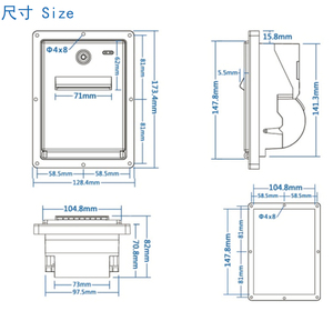 Imprimante thermique Brightek WH-C05 avec panneau de verrouillage par clé, 58 mm, avec coupe-papier automatique et ports RS232 TTL parallèles USB - Product Image 4