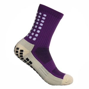 Custom Disposable Non-Slip <b>Grip</b> Adults Spandex/Polyester Anti-Bacterial Sweat-Absorbent Quick Dry Solid Knitted Cuff Logo <b>Socks</b> - Product Image 4
