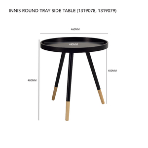Stylish Black Bent Wood Side <b>Table</b> with Sturdy Wooden <b>Legs</b> <b>for</b> Lounge Spaces and Office Waiting Area - Product Image 3