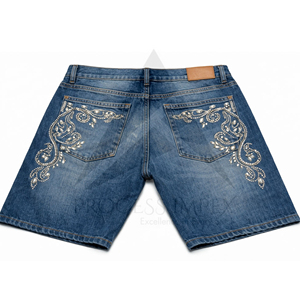 Custom Rhinestone Denim Shorts <b>Mens</b> Bling Crystal <b>Studded</b> Jean Shorts Streetwear Process Impex - Product Image 2