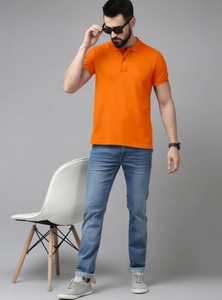 เสื้อยืดคอปกผ้าโพลีคอตตอนสีส้มสำหรับผู้ชาย KV - Product Image 6
