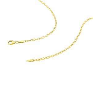 Cavigliera alla Moda in Oro Giallo 14k con Catena da 2,5mm e Maglie Texturizzate - Product Image 5
