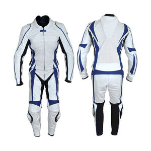 Combinaison de motocross en cuir de vache en 2 pièces avec tous les logos et protections - Product Image 2