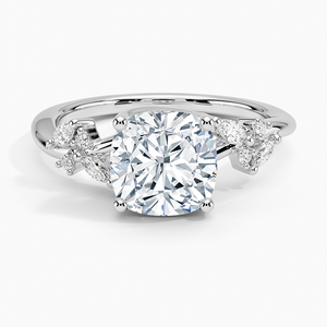 Anillo BOJ 0149 con Corte Cojín, Plata 925, Engaste de Racimo Marquise, Anillo Solitario con Diamante de 2ct, Color D, VVS1, Moissanita, Certificado GRA, en Oferta - Product Image 1
