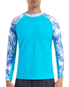 Custom Printed Long Sleeve Men's <b>Swimsuit</b> Sun Protection Quick Dry Breathable Anti-Wrinkle Eco-Friendly 100% - Product Image 1