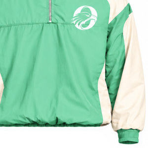 Mens Mint Green Colorblock Windbreaker <b>Hoodie</b> <b>Lightweight</b> Quarter Zip Pullover Outdoor Running Active Casual Jacket - Product Image 6