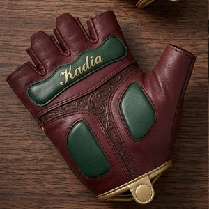 Guantes de Cuero sin Dedos Kadia 2026, Nuevo Diseño, Logotipo Personalizado OEM, Alto Rendimiento, Transpirables, con Palma Acolchada, para Motociclistas - Product Image 3