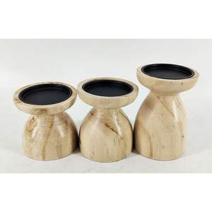 Wooden Decorative <b>Ceramic</b> <b>Candle</b> Stand Accent for Interiors with <b>Candle</b> <b>Holders</b> <b>Lanterns</b> <b>Candle</b> <b>Jars</b> - Product Image 3