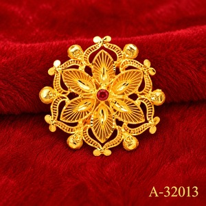 Broche Floral Plateado con Cristal Rojo en el Centro, Pin de Aleación Vintage, Joyería para Mujer, Boda, Fiesta A-32024 - Product Image 4