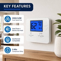 Thermostat filaire non programmable 24V pour système de climatisation PTAC, 1 chauffage 1 refroidissement, monophasé